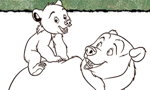 Игра для девочек: Братец Медвежонок и раскраски