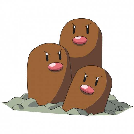 Картинка покемон Дагтрио / dugtrio