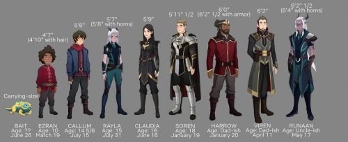 The Dragon Prince Принц Дракон главные герои выстроенные по росту