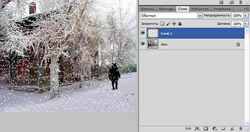 Как сделать снег на фото в Фотошопе